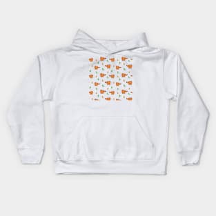 Foxes in the forest between trees Kids Hoodie